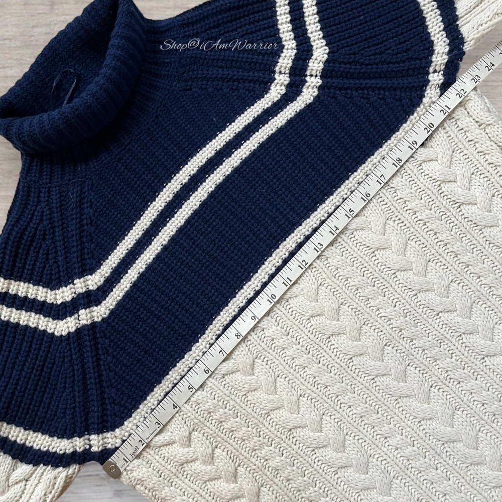 Reiss NWT colorblock stripe chunky cable knit fisherman sweater *shop@iamwarrior - Picture 11 of 14